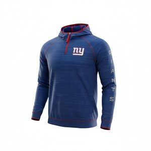 PRE OWNED HANDS HIGH NY GIANTS BLUE QUARTER ZIP MENS SWEATSHIRT XXL